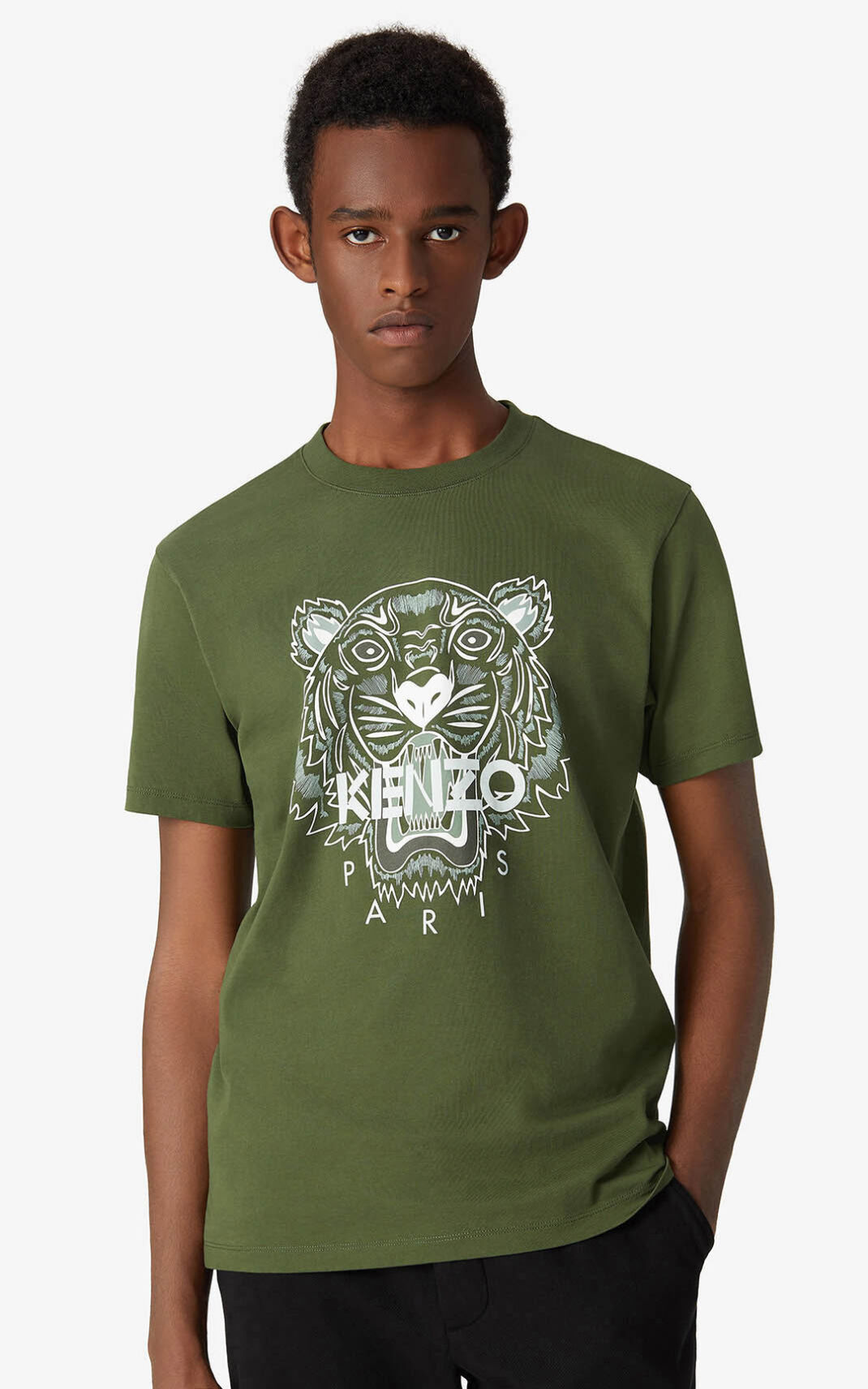 Kenzo Tiger μπλουζακια ανδρικα βαθυ Χακί | GR710099